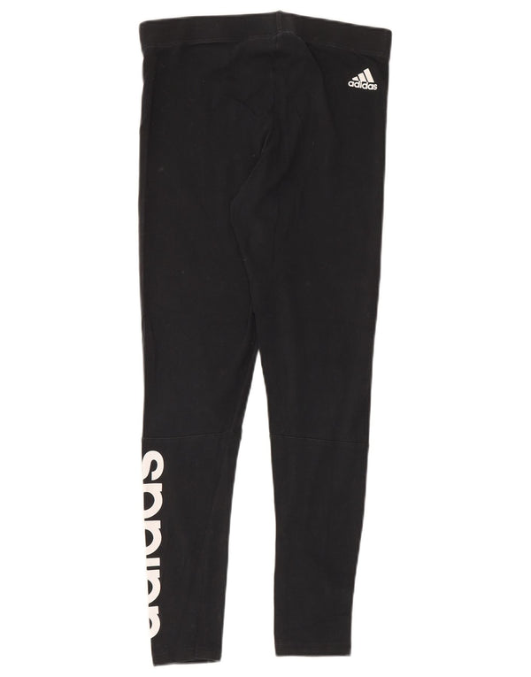 Leggings grafic Adidas pentru femei UK 12, bumbac mediu negru