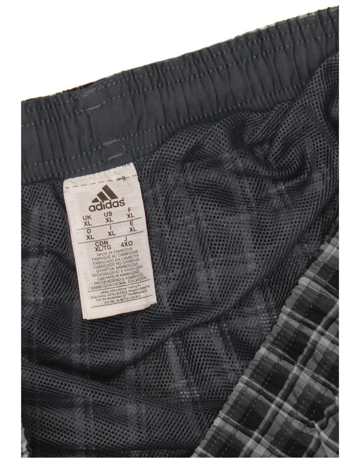 Pantaloni scurți de înot pentru bărbați Adidas XL, poliester cu carouri bleumarin