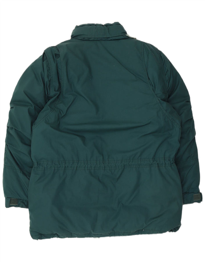 Jachetă de schi căptușită cu glugă vintage pentru bărbați IT 54 2XL Poliester verde