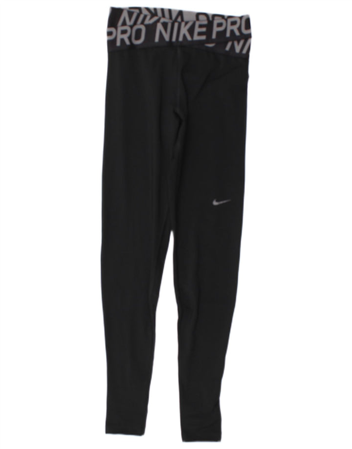 Leggings Nike Dri Fit Graphic pentru femei UK 8 Small Negru Poliester