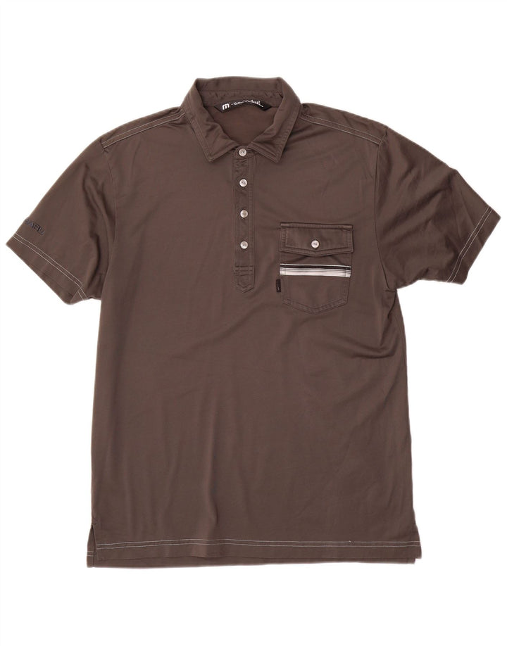 Cămașă polo TRAVIS MATHEW pentru bărbați, bumbac gri mediu