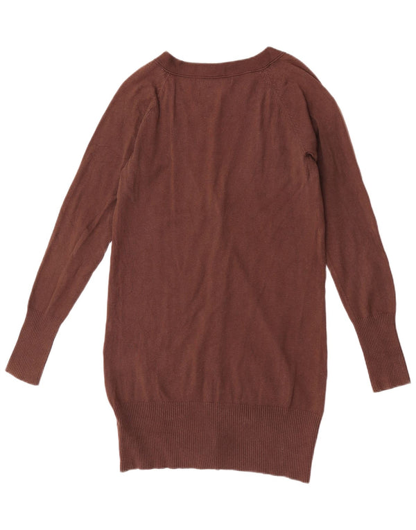 Pulover cardigan pentru femei Zara UK 12, bumbac maro mediu