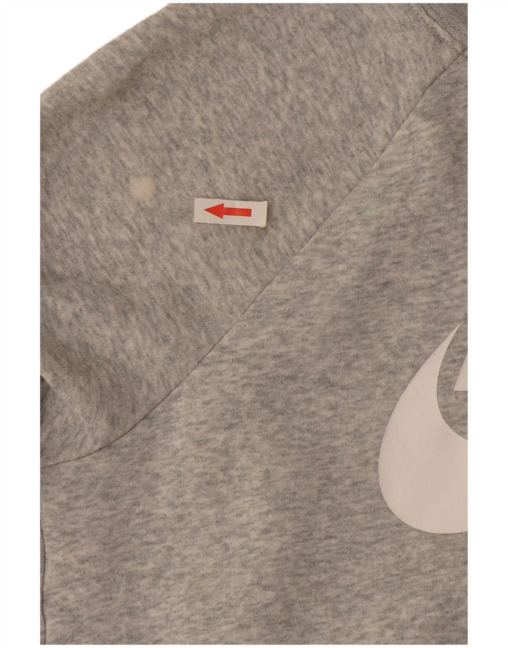 Pulover supradimensionat cu grafic Nike pentru femei UK 10 Bumbac gri mic