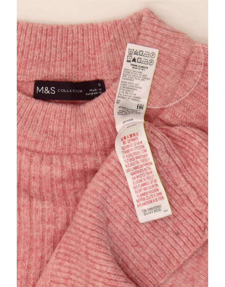 Marks & Spencer Pulover supradimensionat pentru femei cu decolteu rotund UK 10 Mic roz