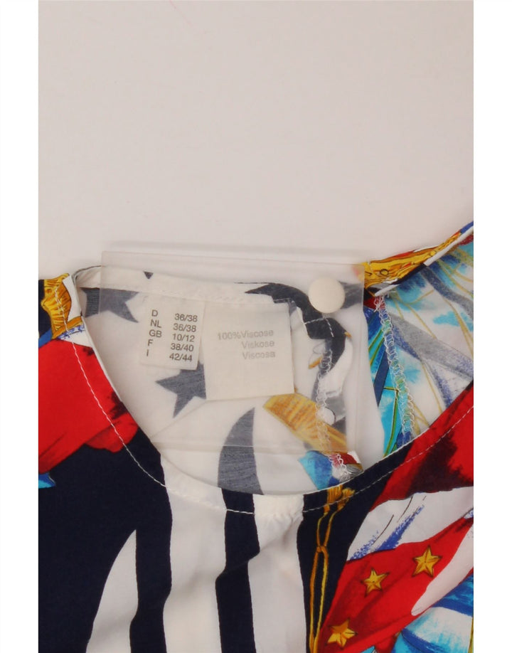 Bluză pentru femei VINTAGE Marea Britanie 10/12 Mediu Bleumarin Colorblock