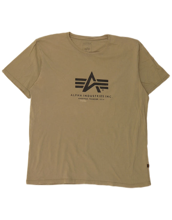 Tricou grafic Alpha Industries pentru bărbați Top 4XL bumbac kaki
