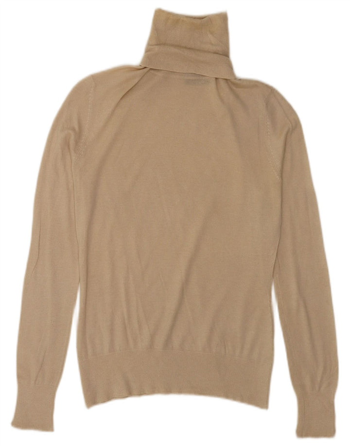 Pulover pentru femei Massimo Dutti cu gât rulat din mătase UK 10 mic, bej