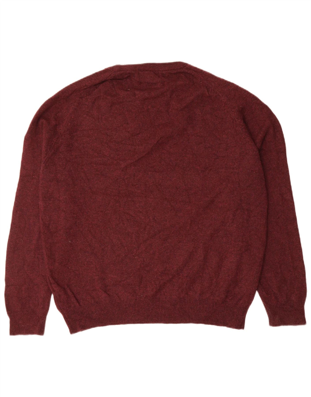 MARKS & SPENCER Mens Blue Harbour Crew Neck Jumper Sweater Large Burgundy