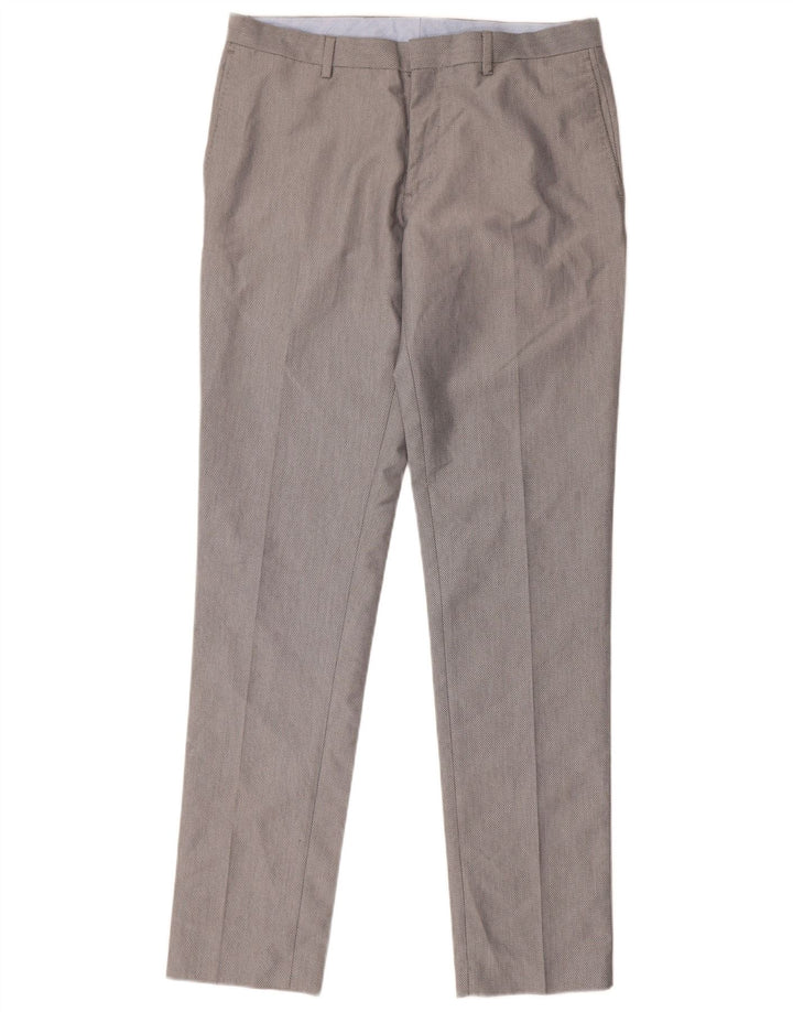 Pantaloni de costum slim pentru bărbați Zara EU 40 Mediu L31 L33 Poliester gri