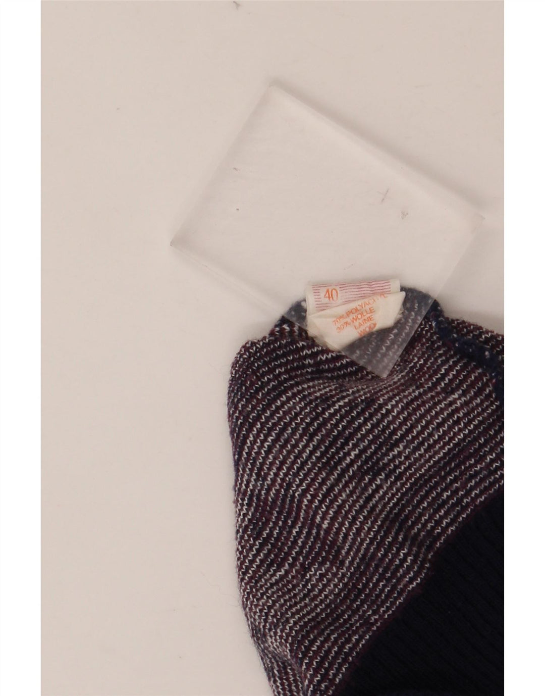 Pulover VINTAGE pentru bărbați cu gât roșu, UK 40 Medium Burgundy Fair Isle