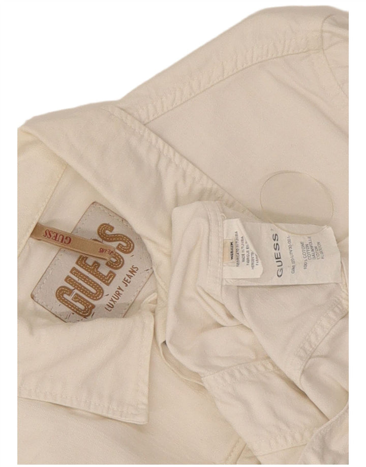 Jachetă de blugi Guess pentru femei UK 14, bumbac alb mediu