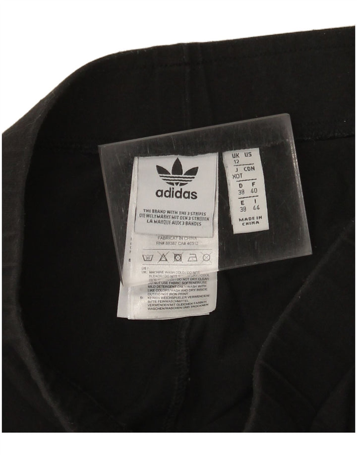 Leggings grafic Adidas pentru femei UK 12, bumbac mediu negru