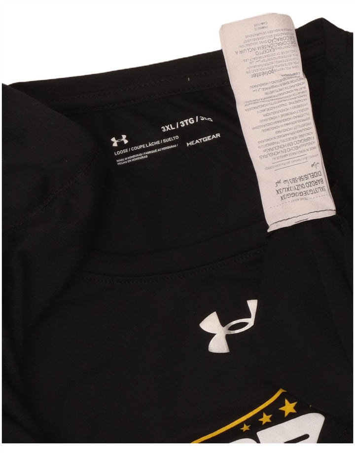 Tricou grafic pentru bărbați UNDER ARMOUR Heat Gear Top 3XL poliester negru