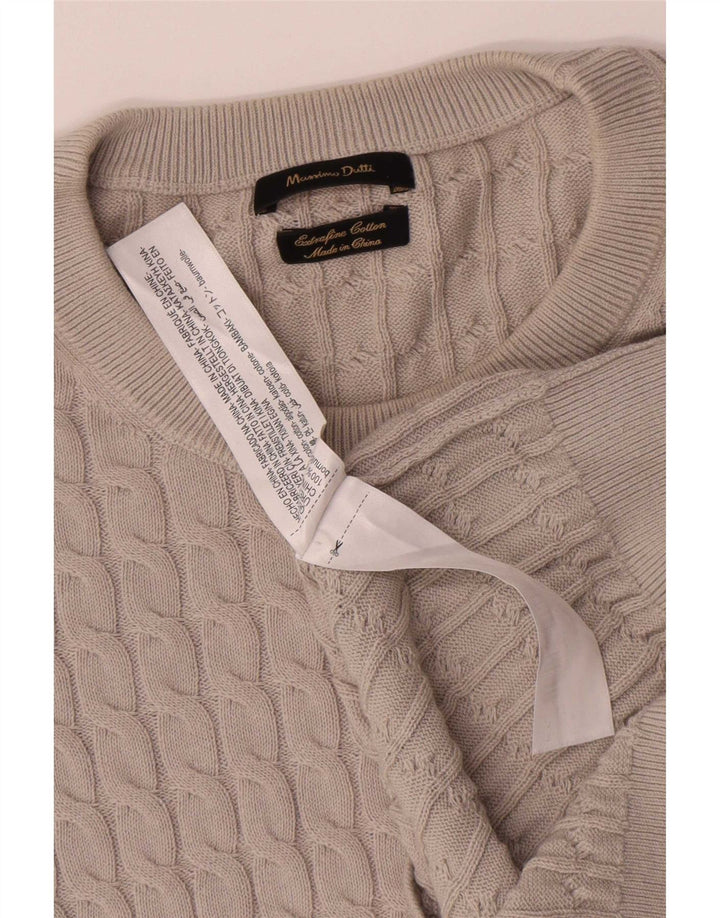 Pulover Massimo Dutti pentru bărbați cu gât roșu, bumbac, gri mediu
