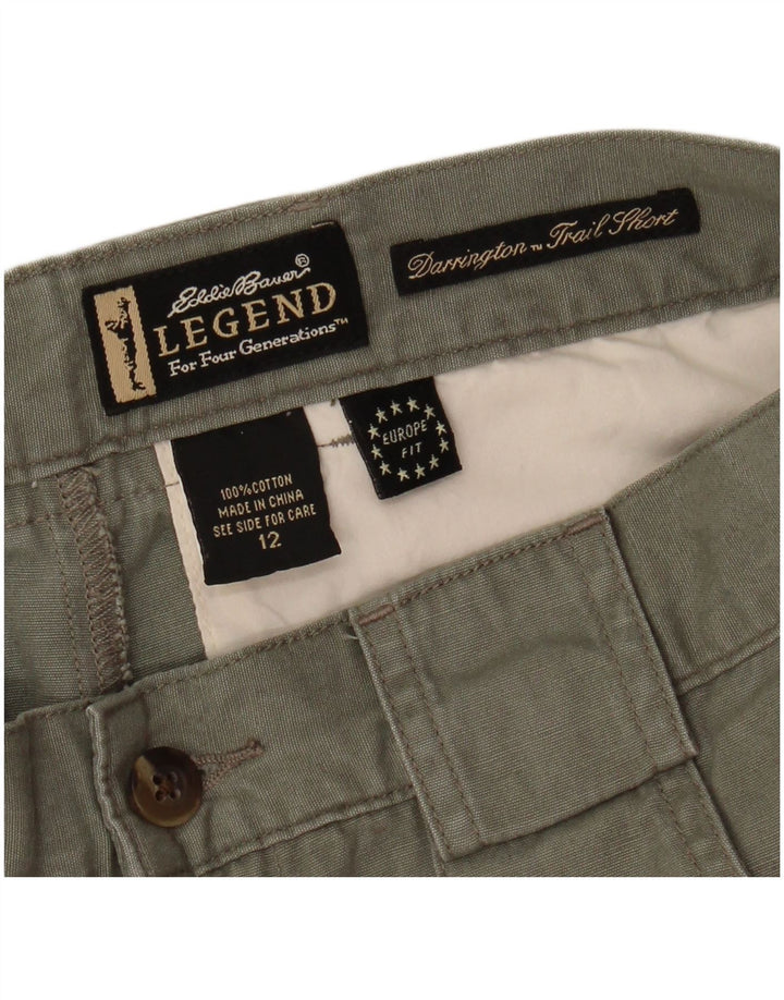 Pantaloni scurti cargo pentru femei Eddie Bauer US 12 Large W32 Khaki Bumbac