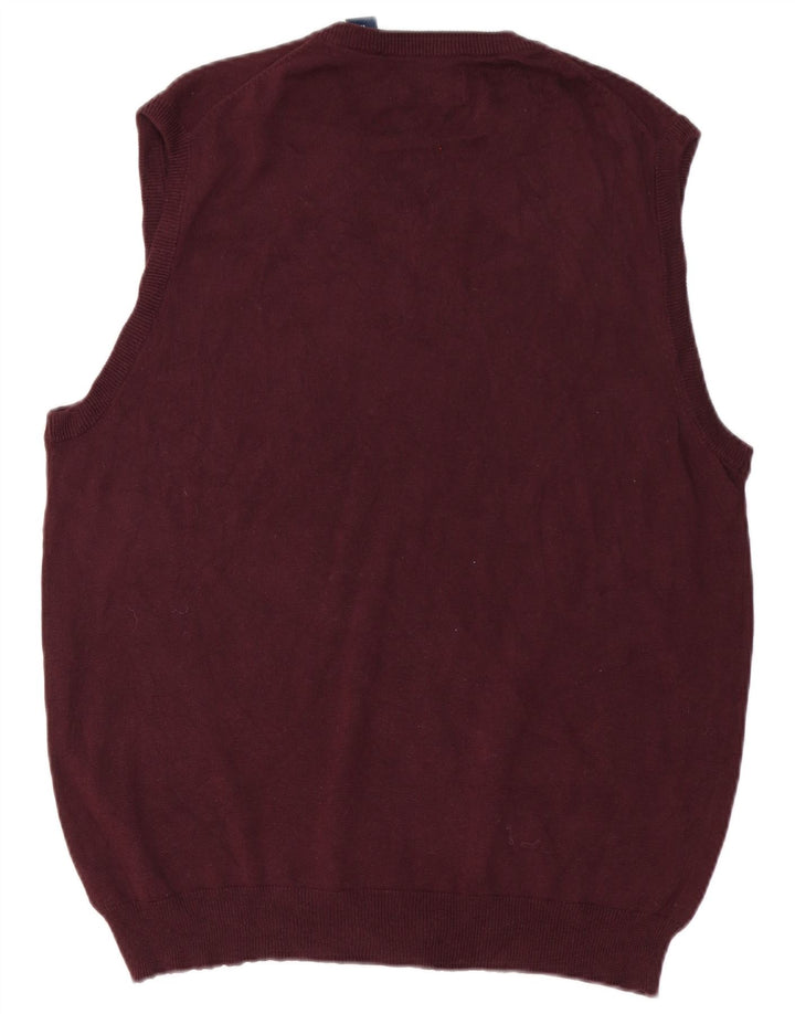 CHAPS Vestă Bărbați Tank Top Bumbac Burgundy Mediu
