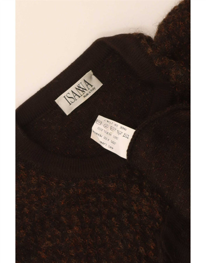 Pulover Cardigan Vintage pentru Damă UK 16 Mare Lână Maro