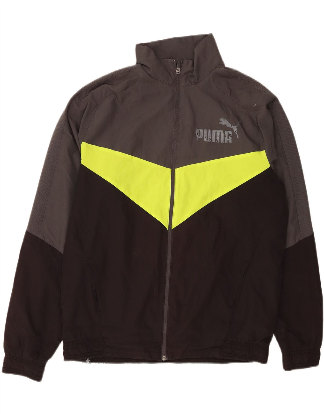 PUMA Mens Tracksuit Top Jacket Large Black Colourblock Polyester Vintage Puma and Second-Hand Puma from Messina Hembry 