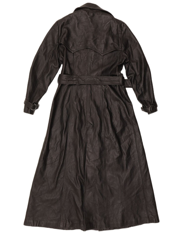 Palton de piele vintage pentru femei UK 16 mare negru