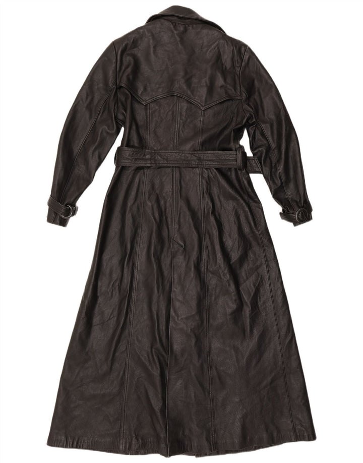 Palton de piele vintage pentru femei UK 16 mare negru