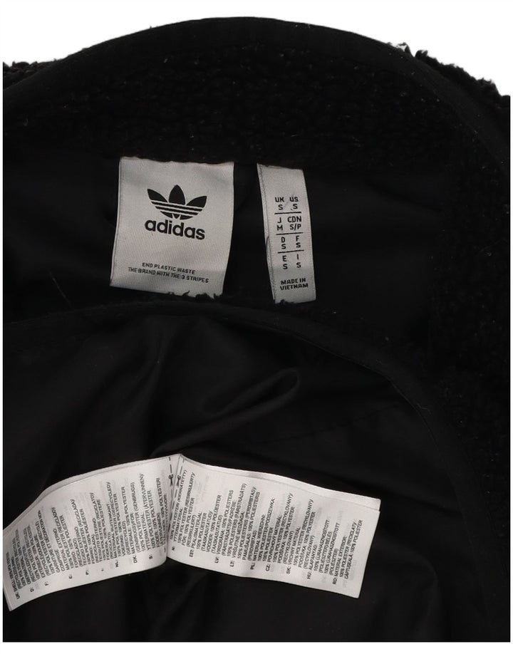 Jachetă fleece pentru bărbați Adidas, cu ajustare lejeră, UK 36, poliester negru mic