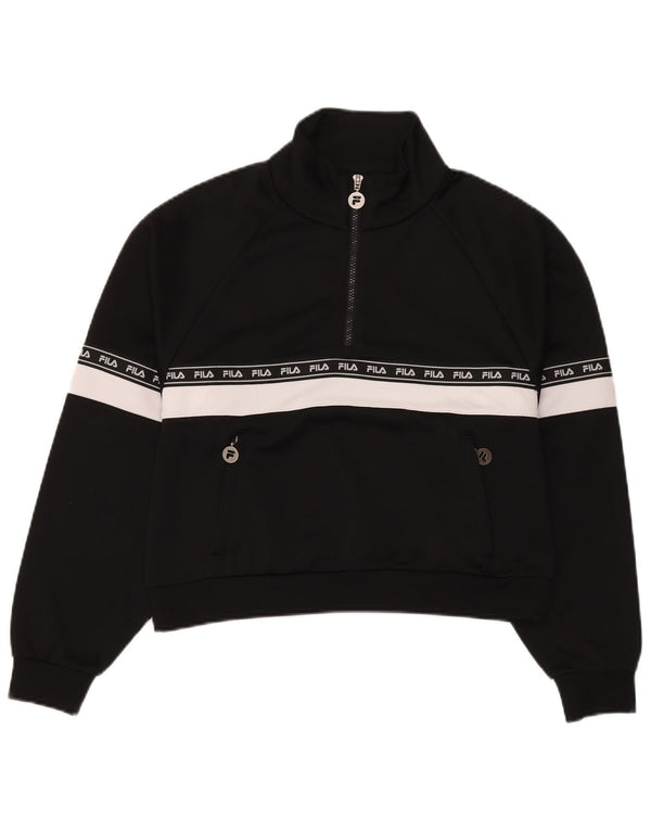 Pulover cu grafic pentru femei Fila UK 14 Medium Black Colorblock Sports