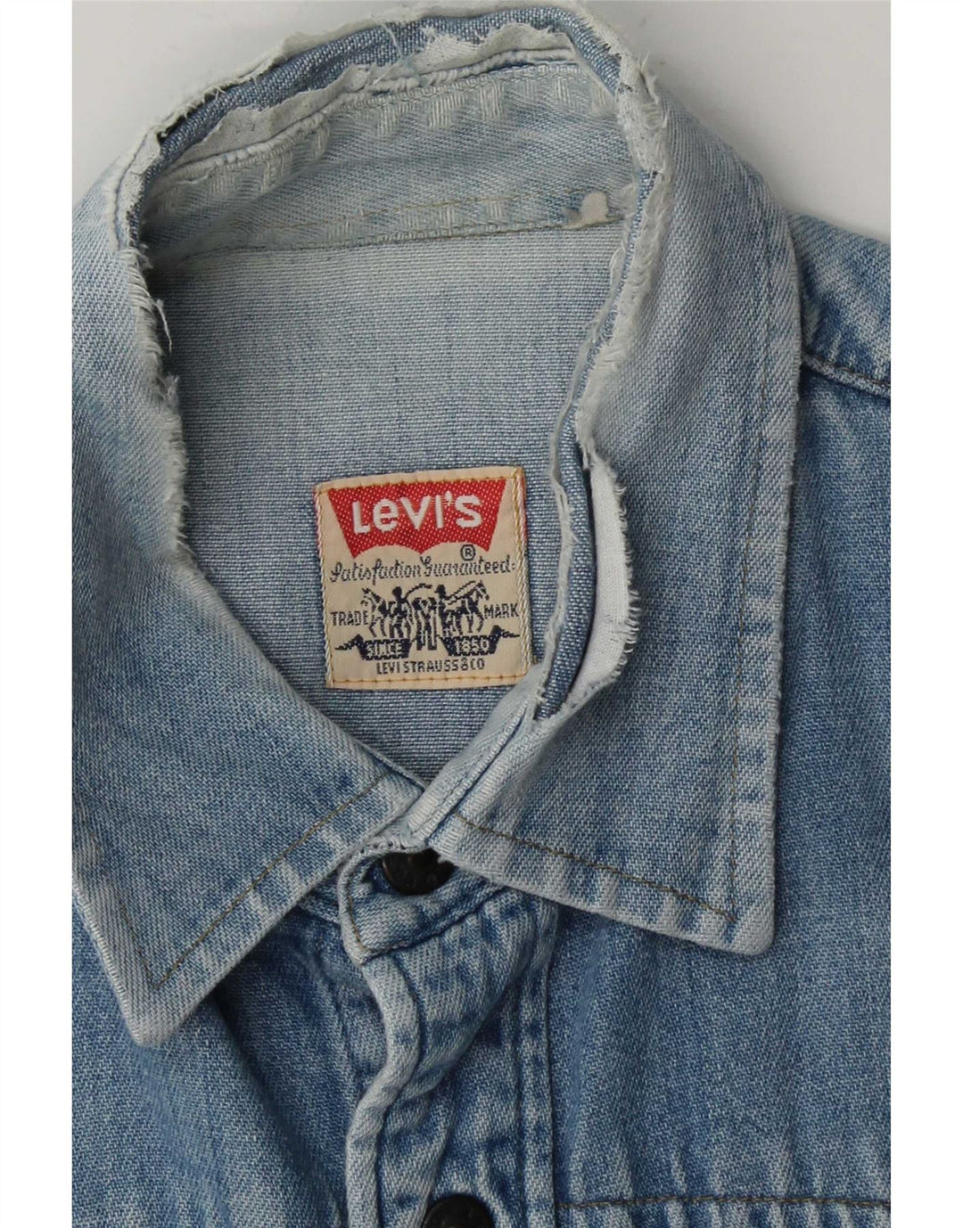 Cămașă din denim fără mâneci Levi's, albastru mic