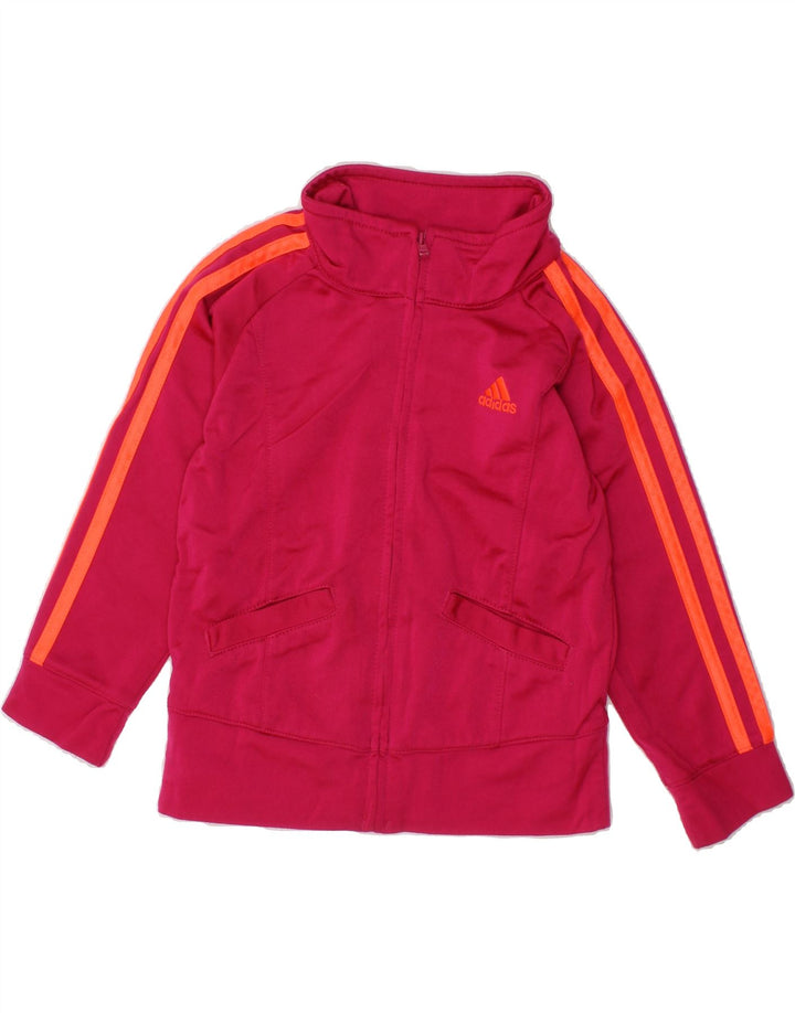 ADIDAS Girls Tracksuit Top Jacket 2-3 Years Pink Polyester Vintage Adidas and Second-Hand Adidas from Messina Hembry 