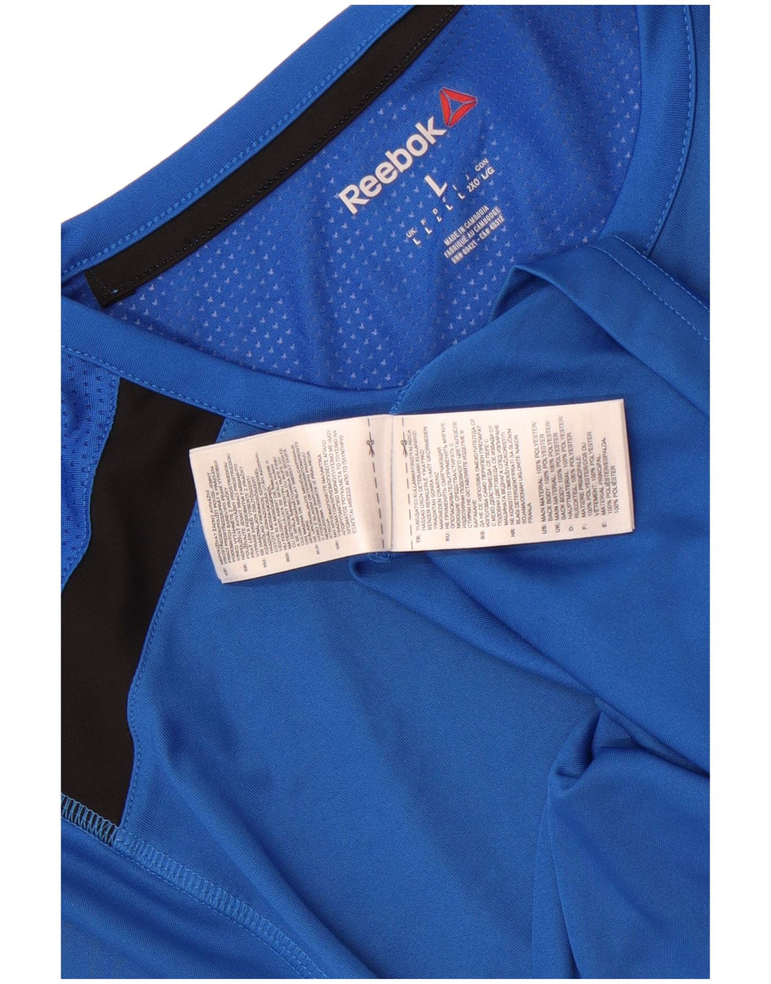 Reebok Tricou pentru femei Top UK 16 Large Blue Colorblock Poliester