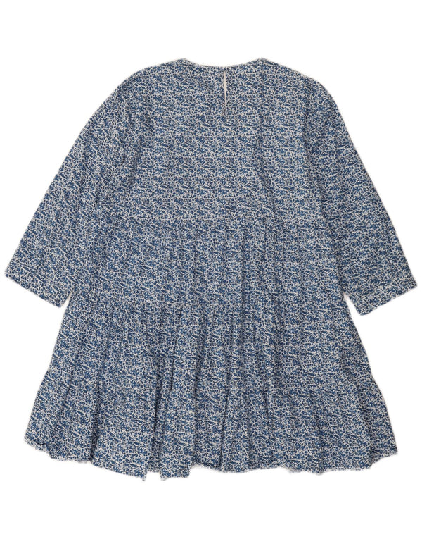 Rochie pentru femei Zara cu mâneci 3/4, UK 18 XL, bumbac cu flori albastre