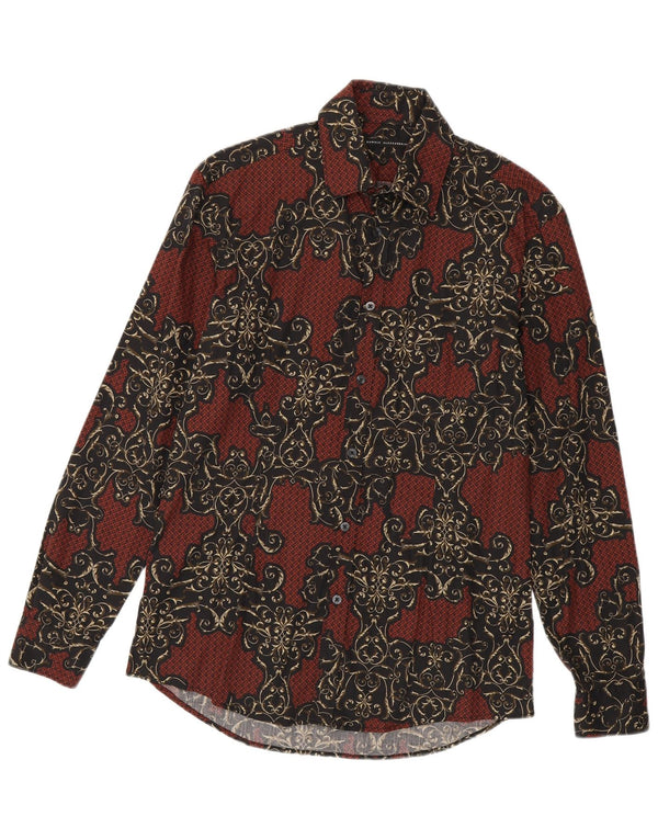 Daniele Alessandrini Mens Shirt Size 40 15 3/4 Medium Burgundy Paisley