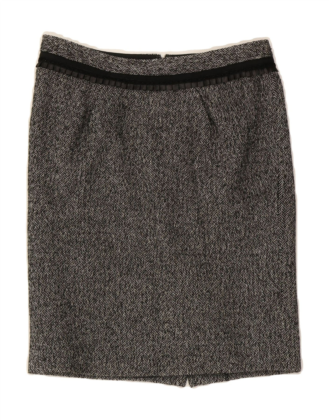 JESIRE Womens Straight Skirt US 4 Small W28 Grey Herringbone Cotton Vintage Jesire and Second-Hand Jesire from Messina Hembry 