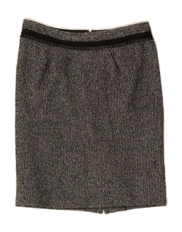 JESIRE Womens Straight Skirt US 4 Small W28 Grey Herringbone Cotton Vintage Jesire and Second-Hand Jesire from Messina Hembry 
