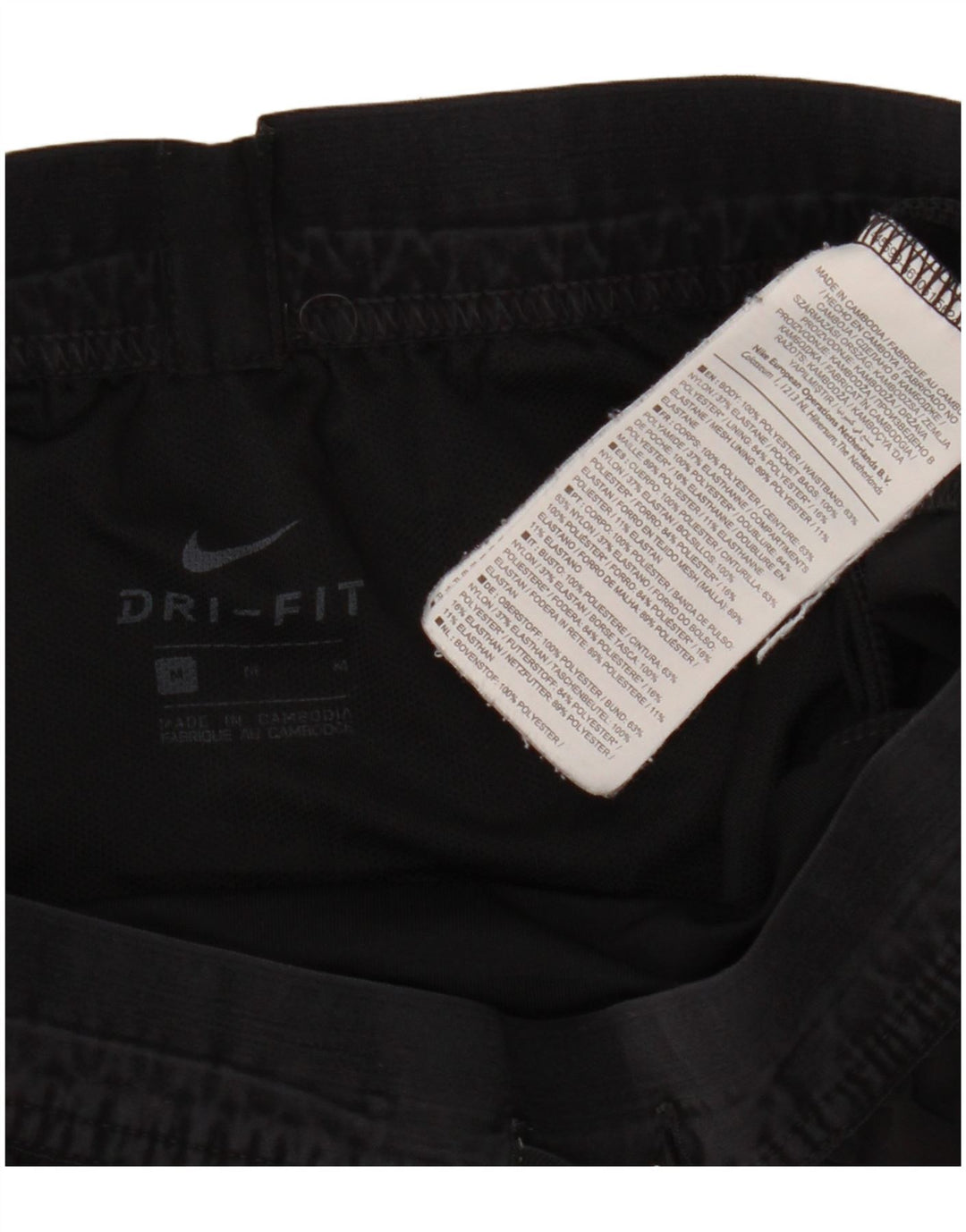Pantaloni scurti sport NIKE Dri Fit pentru femei UK 12 Poliester mediu negru
