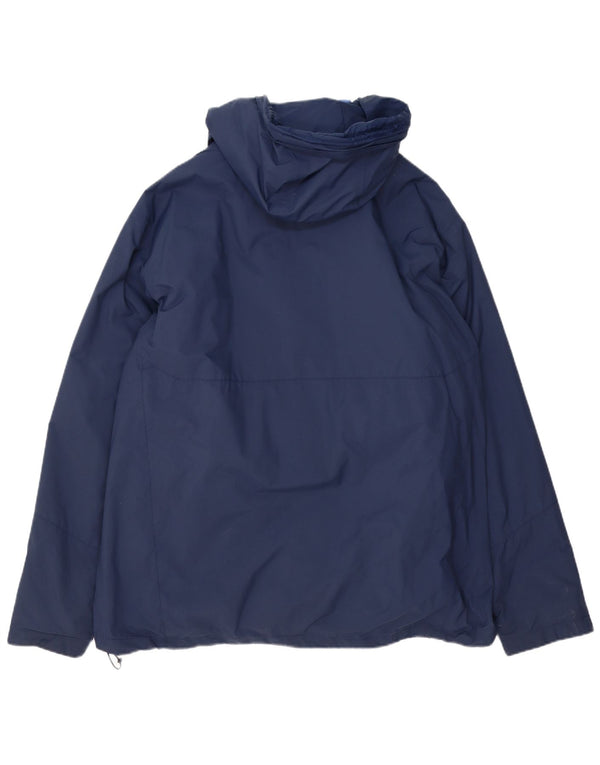 Jachetă de vânt cu glugă Columbia Omni-Tech pentru bărbați Marea Britanie 44 2XL Nailon bleumarin