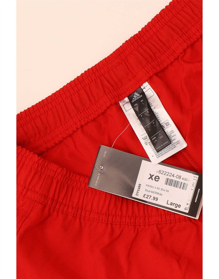 Pantaloni scurți sport adidas pentru bărbați, poliester roșu mare