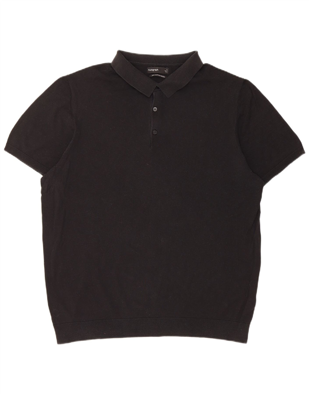 Tricou polo pentru bărbați Marks & Spencer XL, mătase neagră