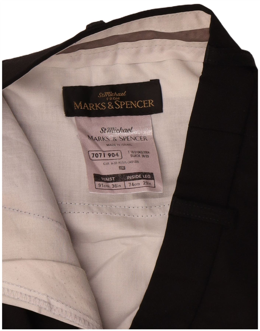 Marks & Spencer Pantaloni drepte pentru bărbați St. Michael W36 L29 negri