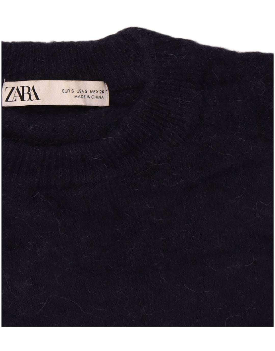 Pulover supradimensionat pentru femei Zara, cu gât crew, UK 10 Mic, bleumarin