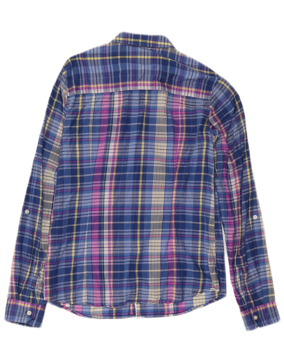 Cămașă largi pentru femei Eddie Bauer UK 6 XS Blue Check Bumbac