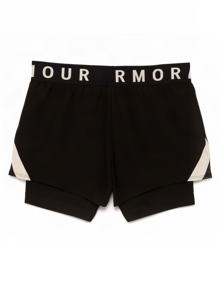 Pantaloni scurți sport grafic Under Armour pentru femei UK 14 Medium Black Poliester