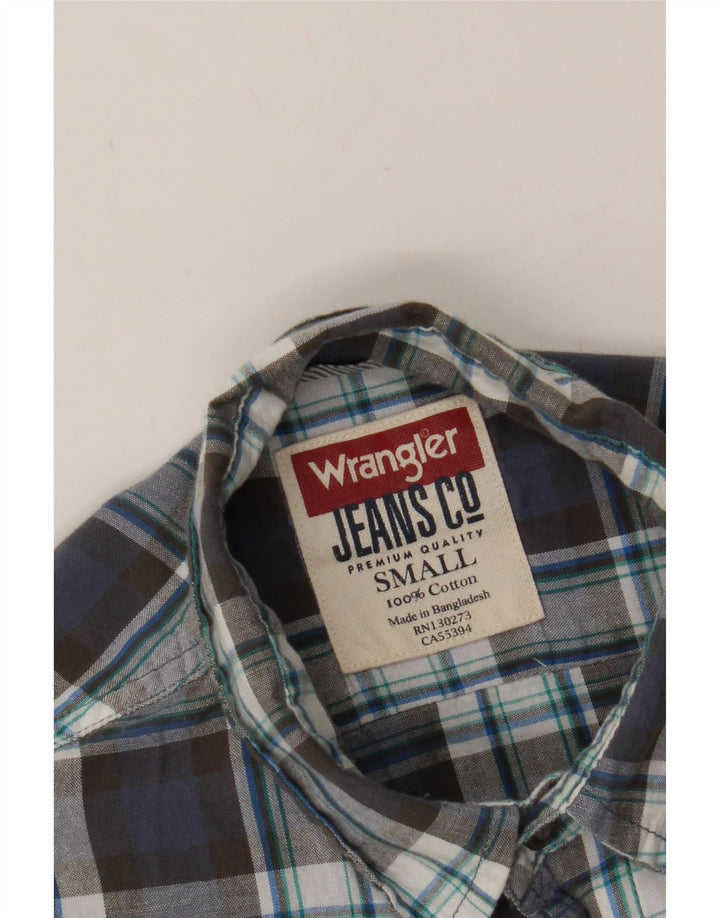 WRANGLER Mens Shirt Small Blue Check Cotton Vintage Wrangler and Second-Hand Wrangler from Messina Hembry 