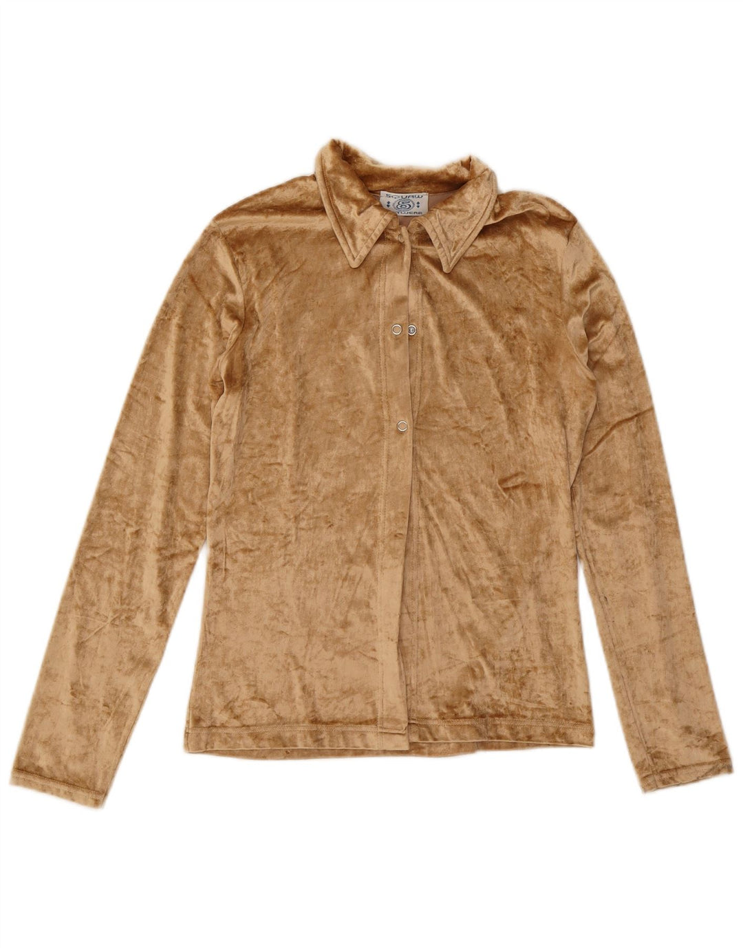Bluză cămașă din velur pentru femei SQUAW UK 12 Medium Bej Acrilic