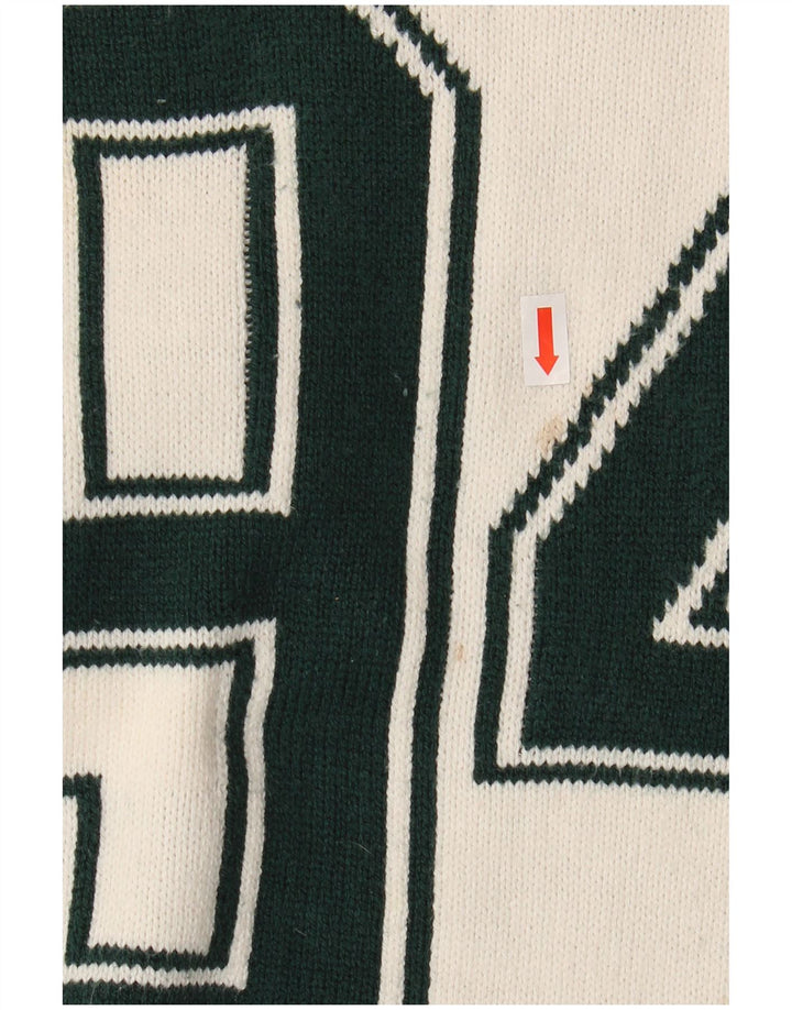 Pulover pentru femei HOLLISTER boxy supradimensionat cu gâtul turnat UK 6 XS alb