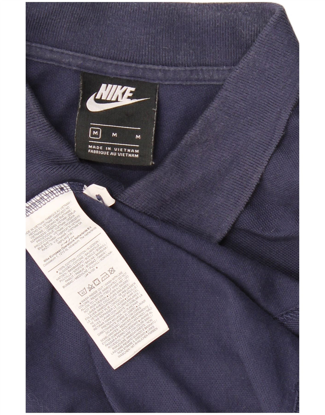 Tricou polo Nike pentru bărbați, bumbac, albastru bleumarin mediu