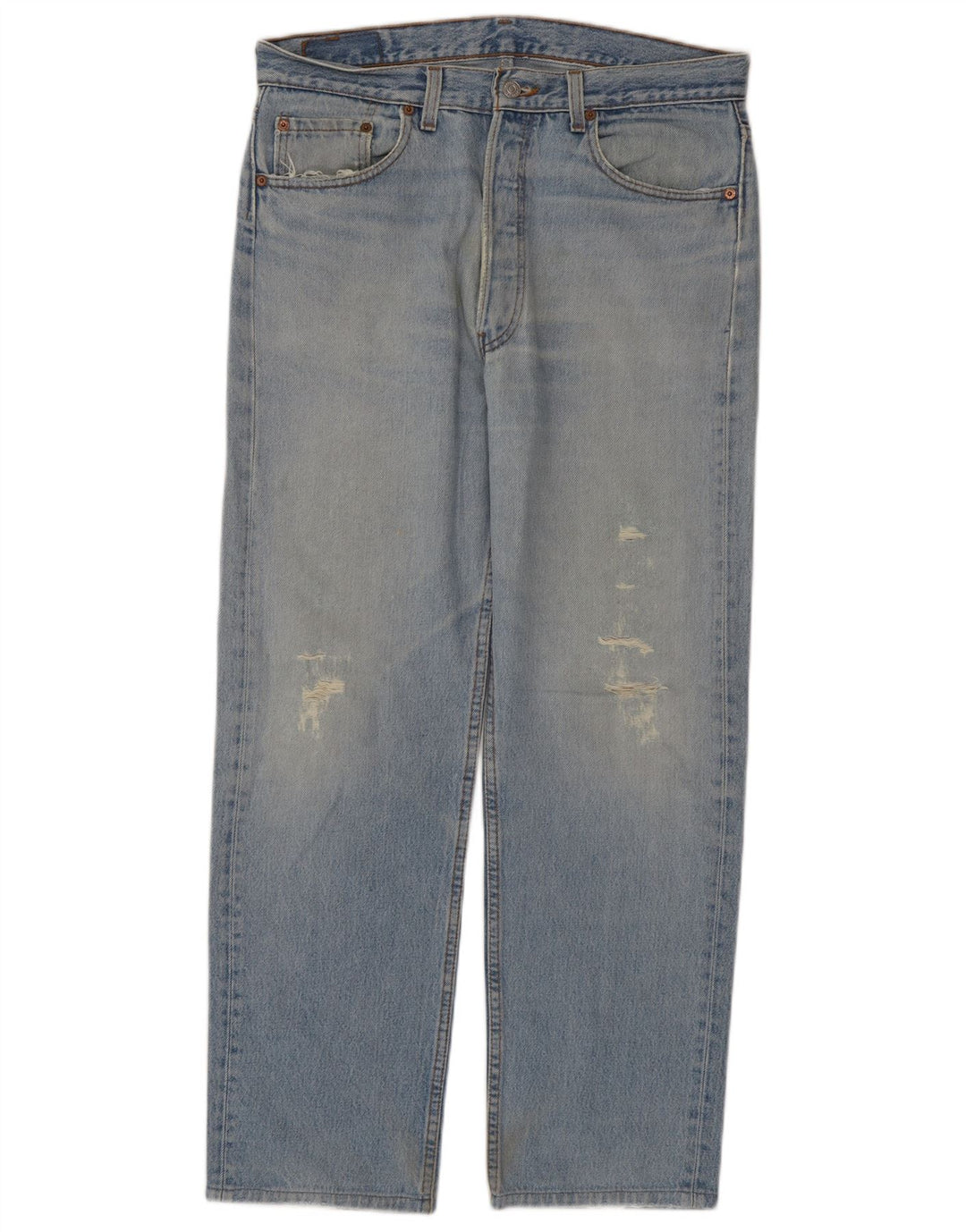 Blugi drepți distressed 501 Levi's pentru bărbați L34 L29 Bumbac albastru