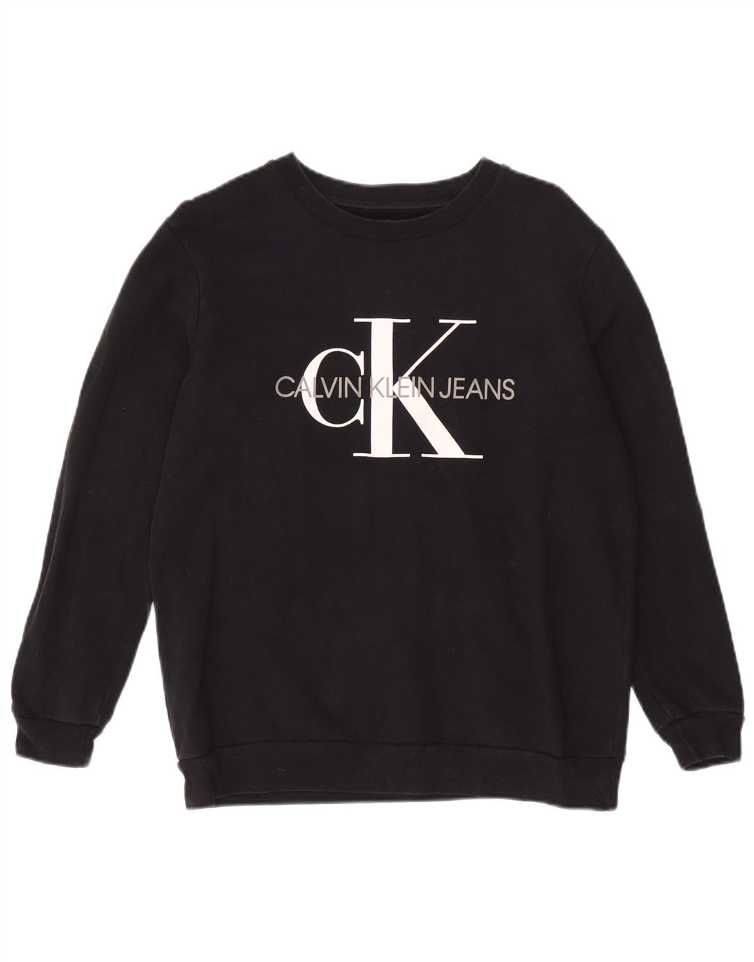 Calvin Klein Jeans Pulover cu grafic pentru femei UK 12 Medium Black
