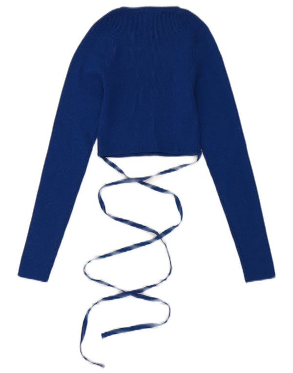 Pulover de damă ZARA cu decolteu barcă, mic, albastru, viscoză