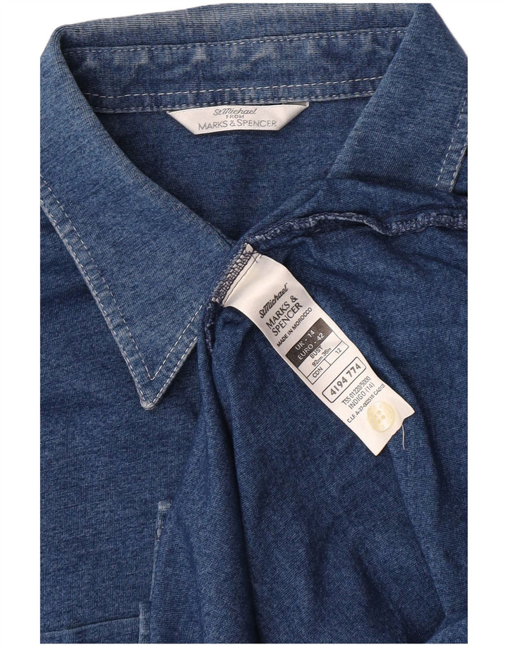 Cămașă pentru femei Marks & Spencer UK 14 Medium Bluemarin Bumbac