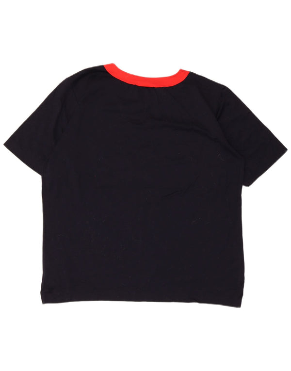Tricou cu grafic vintage pentru femei Top UK 16 mare bleumarin